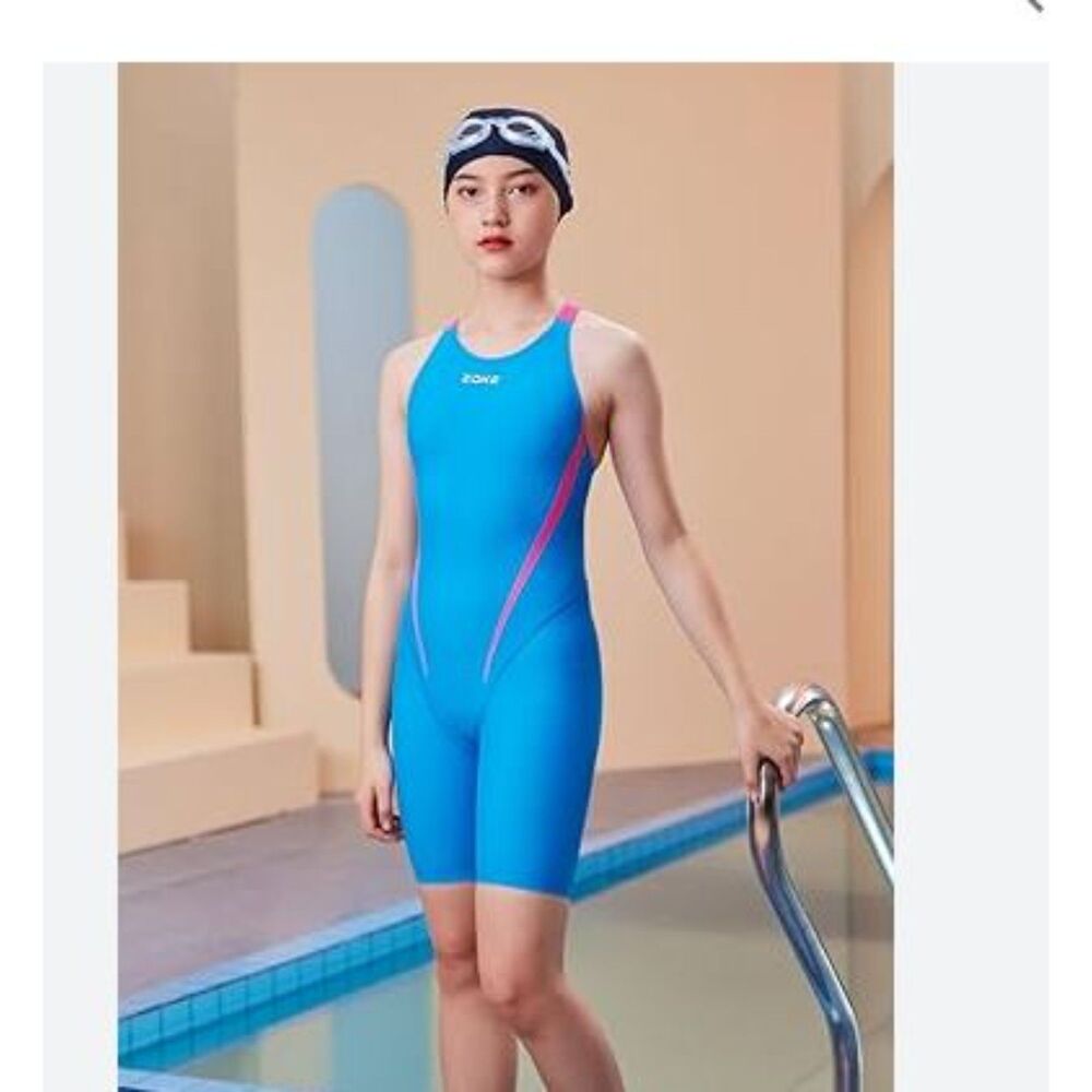 Zuke Girls Blue 1 Piece Swimsuit Size 16 Training Conjoined New Karrack Tag